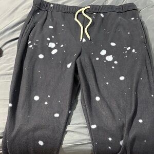 Black Sweatpants with White Splatter Design by XL 15-17 No Boundaries pj pants